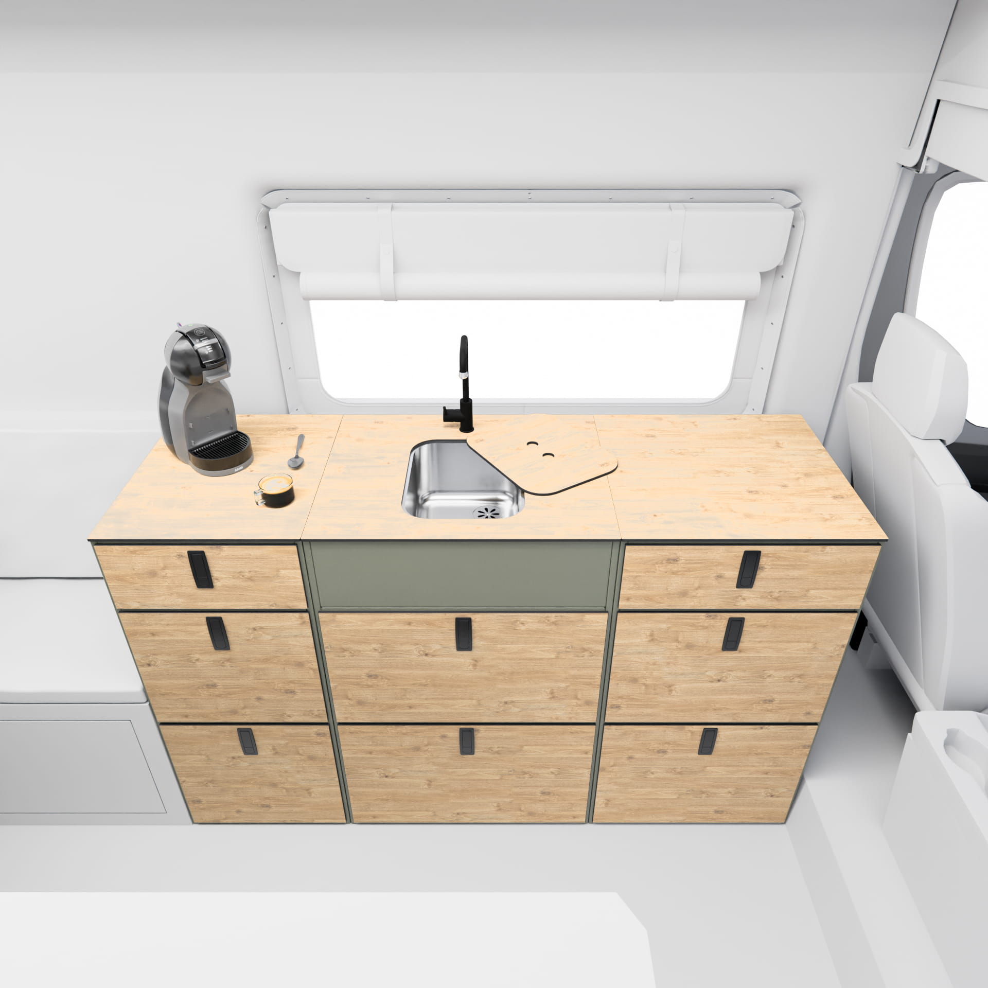 aluminum kitchen unit for van